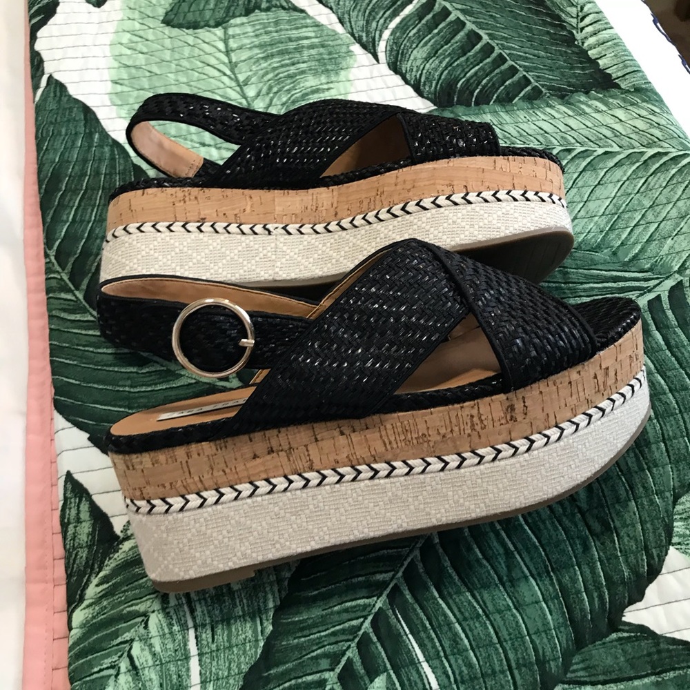 Zara flatform espadrilles sandals size 8
